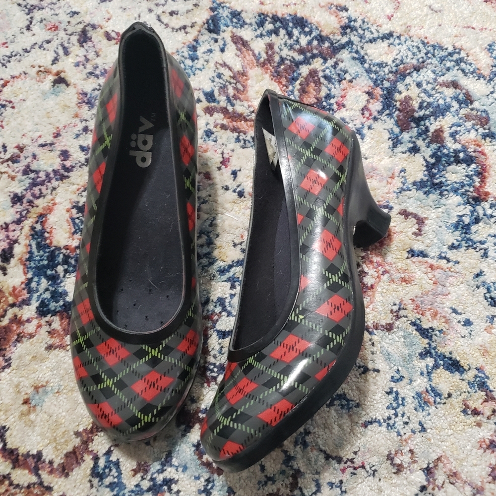 dav Pump Scot Slate Plaid Rubber Heel Punk Preppy Shoes Size 10